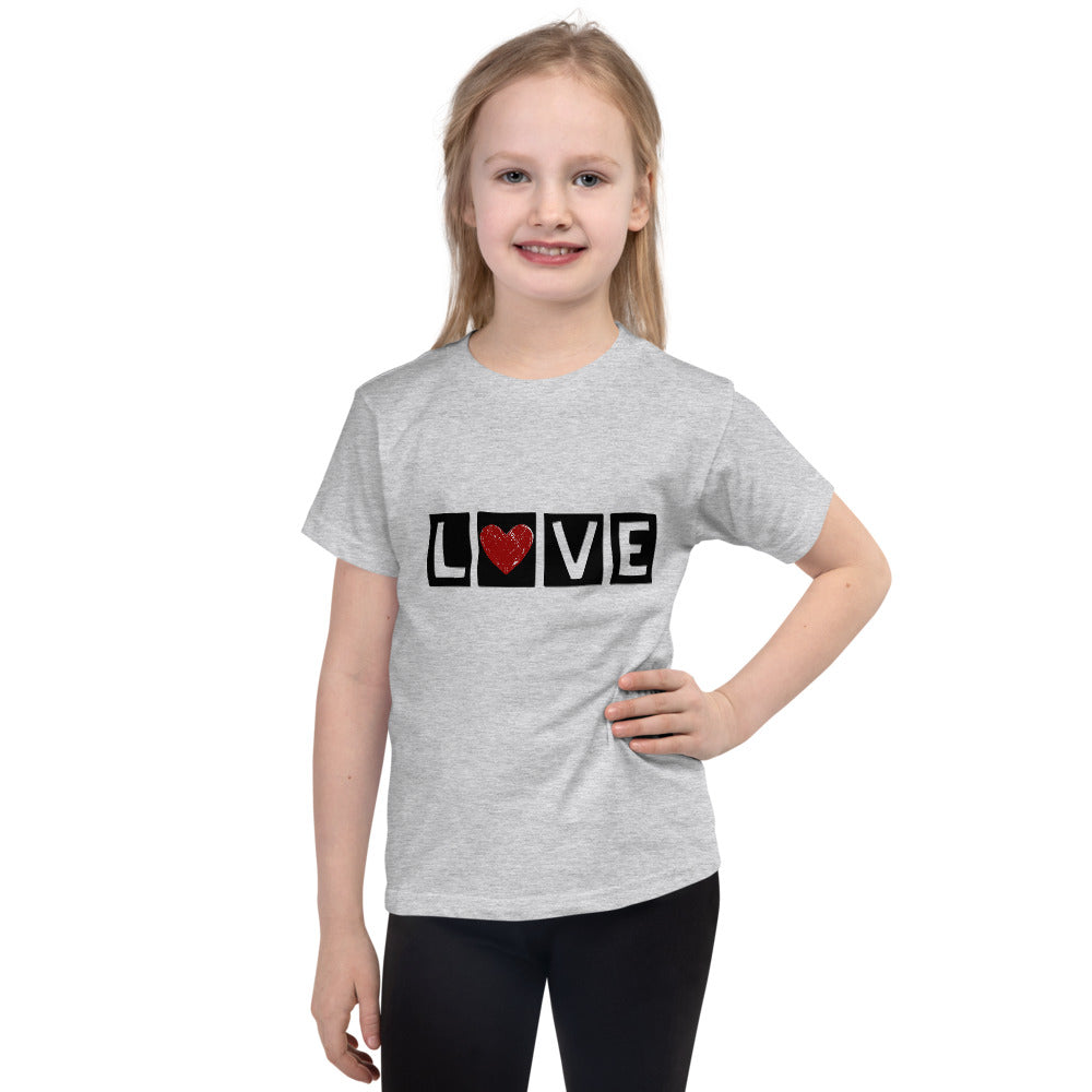 RED HEART "LOVE" CHILDS TEE