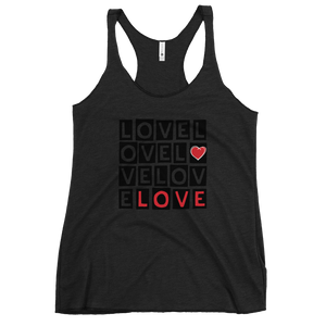 "LOVE LOVE LOVE" LADIES' RACERBACK TANK