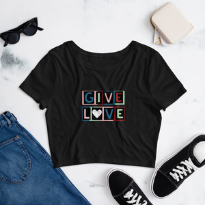 "GIVE LOVE" CROP TEE | BLACK BOX