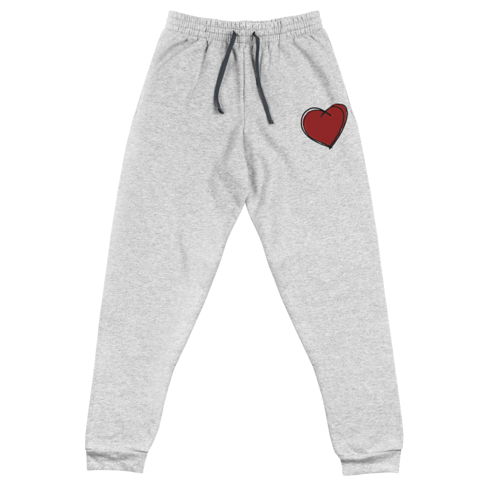 "RED HEART" EMBROIDERED JOGGERS