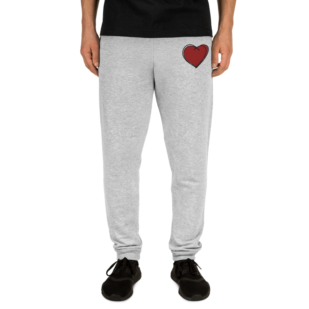 "RED HEART" EMBROIDERED JOGGERS