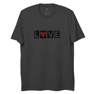 DISCREET RED HEART "LOVE" RECYCLED TEE
