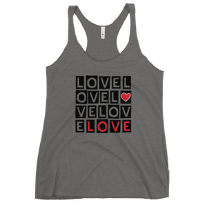 "LOVE LOVE LOVE" LADIES' RACERBACK TANK