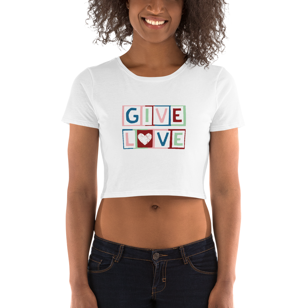 "GIVE LOVE" CROP TEE | WHITE BOX