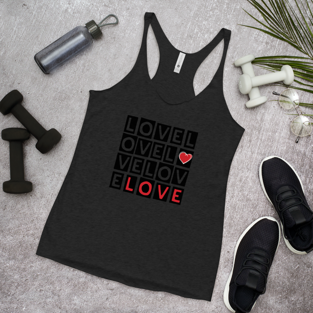 "LOVE LOVE LOVE" LADIES' RACERBACK TANK